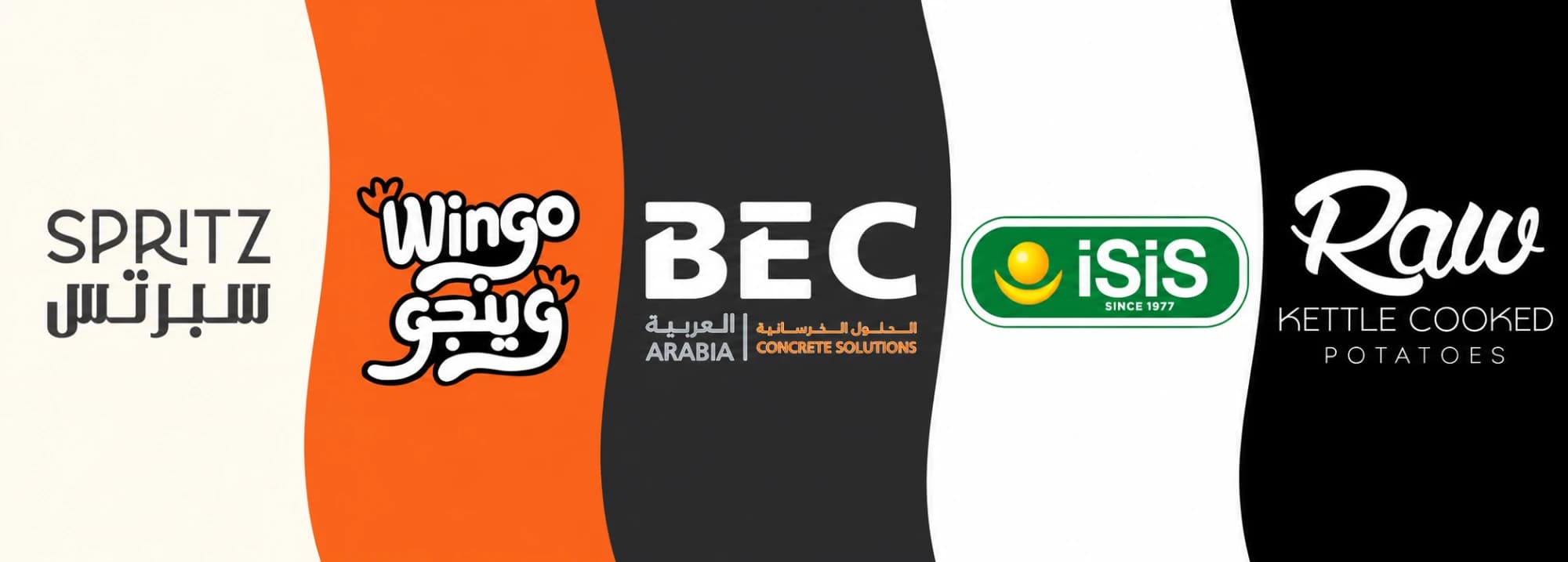 Brands we've worked with: Spritz, Wingo, BEC Concrete Solutions, iSiS and Raw Kettle Cooked Potatoes